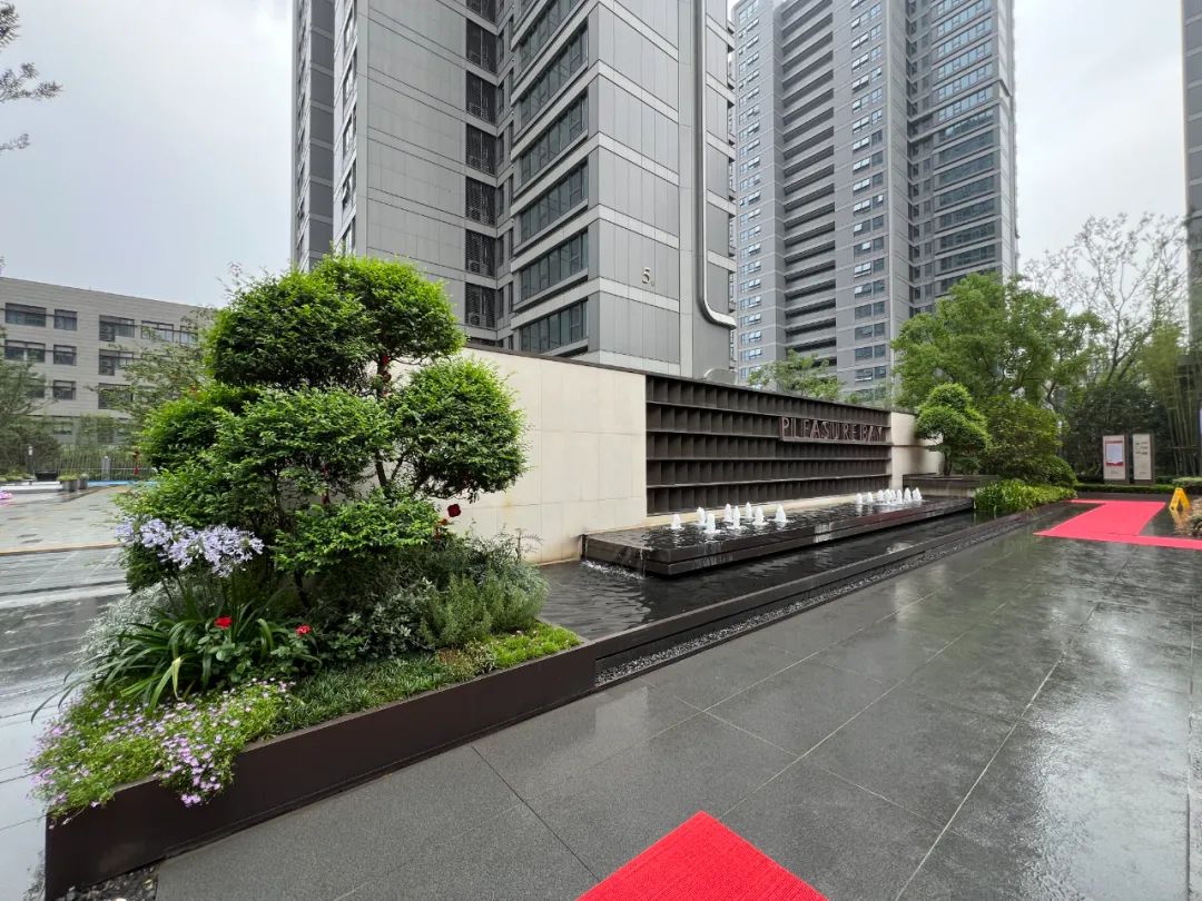 星叶栖悦湾造型松景墙实景